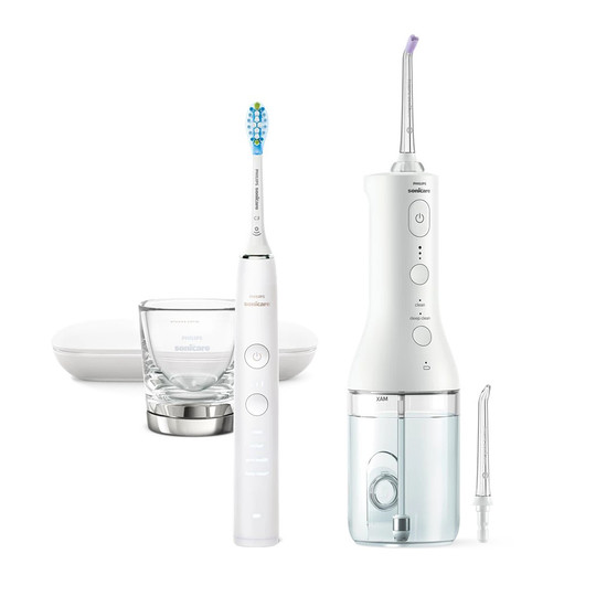 Philips Sonicare HX3886/41 DiamondClean Schallzahnbürste + Power Flosser Munddusche